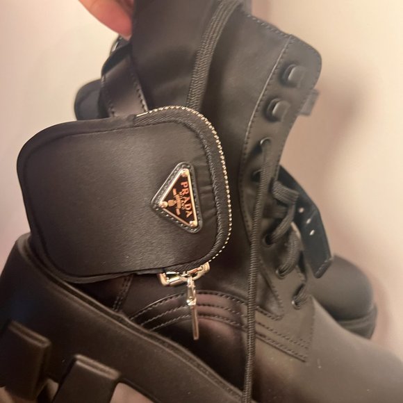 PRADA Brand New Boots never worn- Monolith leather and Re-Nylon boots with pouch - Picture 2 of 5